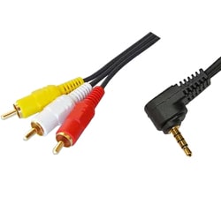 ビデオ変換ケーブル 3.5mm4極L型ミニプラグ-ピン（RCA）プラグ×3 3m FCA-129-30