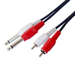 オーディオケーブル ピン（RCA）プラグ×2-6.3mmモノラル標準（フォーン）プラグ×2 3m FCA-M381-30