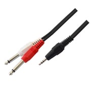 オーディオケーブル 3.5mmステレオミニプラグ-6.3mmモノラル標準(フォーン)プラグ×2 5m FCA-M382-50