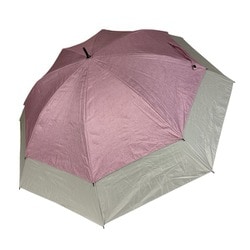 長傘 晴雨兼用 トランスフォーム傘 リネン無地×オフフォトプリント 60cm 手開き式 UVカット加工 耐風 遮熱 遮光 コーラルピンク 27036CPK
