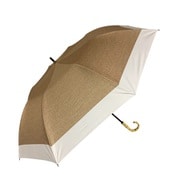 ショートワイド傘 晴雨兼用 CCダンガリー切り継ぎ PHOTO 55cm 手開き式 UVカット加工 遮熱 遮光 ベージュ 27394BE