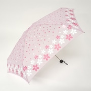 折りたたみ傘 晴雨兼用ポケブレラ 極小5段 マイクロ傘 花柄 50cm 手開き式 ピンク 1400PK