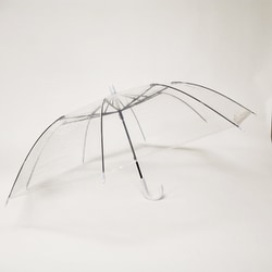 ショートワイド傘 ビニール傘 60cm 手開き式 ホワイト 498WH