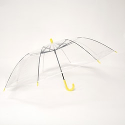 ショートワイド傘 ビニール傘 60cm 手開き式 イエロー 498YE