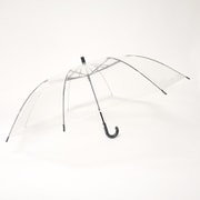 ショートワイド傘 ビニール傘 60cm 手開き式 フブラック 498BK