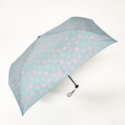 折りたたみ傘 晴雨兼用 極軽 空飛ぶカーボンアンブレラ 花柄 50cm 手開き加工 UVカット加工 ブルー 1394BL