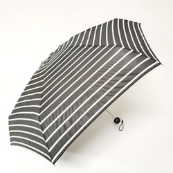 折りたたみ傘 晴雨兼用 ポケブレラ 極小5段 マイクロ傘 ボーダー 50cm 手開き式 ブラック 1399BK