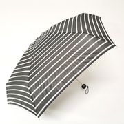 折りたたみ傘 晴雨兼用 ポケブレラ 極小5段 マイクロ傘 ボーダー 50cm 手開き式 ブラック 1399BK