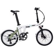 電動折りたたみ自転車 ERWAY A02 型式認定取得 5段階電動アシスト 8段変速ギア 折りたたみ式 ホワイト×グリーン erway-a02