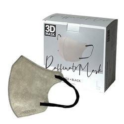 3Dバイカラー立体マスク Lサイズ 30枚箱 グレージュ×ブラック BNL3_12
