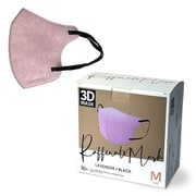 3Dバイカラー立体マスク Mサイズ 30枚箱 ラベンダー×ブラック BNM3_13