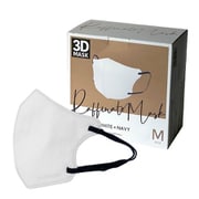 3Dバイカラー立体マスク Mサイズ 30枚箱 ホワイト×ネイビー BNM3_01