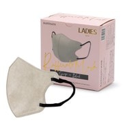 3Dバイカラー立体マスク LADIESサイズ 30枚箱 グレージュ×ブラック BNS3_12