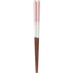 キッズ食洗箸 パステルハーフライン ピンク 18cm 17228