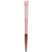 キッズ食洗箸 パステルフラワー ピンク 18cm 17052