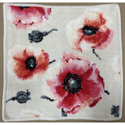 ハンカチタオル Corn poppy Wash cloth 30×30cm Seashell-146 F288