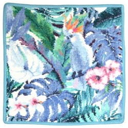 ハンカチタオル Tropical Bird Wash cloth 30×30cm Sea green-231 F338
