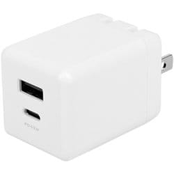 USB急速充電器 USB PD（パワーデリバリー）対応 45W USB-C×1/USB-A×1 PD-PPS対応 GaN採用 折りたたみプラグ ホワイト OWL-APD45C1A1G-WH