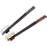 おこめ 夫婦箸 箸 箸置き ギフトセット 桐箱入り 食洗機対応 紺 朱 日本製 29825