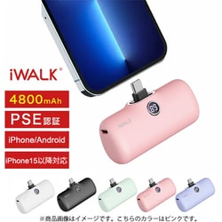 端子一体型モバイルバッテリー デジタル表示タイプ 4800mAh 急速充電対応（入力18W/出力12W） Type-C端子 PSE認証済 ピンク RS-DBL5000PC-PI