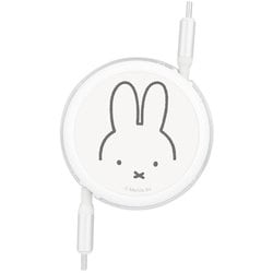 ミッフィー PD60W 対応 USB2.0 リール式 USB Type-C - USB Type-C ケーブル 1m フェイス MF-501A