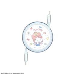 サンリオキャラクターズ PD60W 対応 USB2.0 リール式 USB Type-C - USB Type-C ケーブル 1m ハローキティ SANG-424KT
