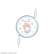 サンリオキャラクターズ PD60W 対応 USB2.0 リール式 USB Type-C - USB Type-C ケーブル 1m ハローキティ SANG-424KT