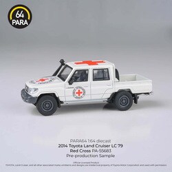 PA-55683 1/64 トヨタ ランドクルーザー ダブルキャブ ピックアップ LC79 2014 赤十字 LHD [ダイキャストミニカー]