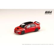 HJ647054CR 1/64 三菱ランサーエボリューション 9 MR GSR JDMカスタム エンジンディスプレイモデル付 レッドソリッド [ダイキャストミニカー]