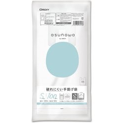 asunowa 破れにくい手提げ袋 ブロックタイプ S 西日本30号 東日本12号 約縦37cm×横18cm＋マチ幅12cm×厚さ0.011mm 100枚 半透明 ASW-HN30YNT-100