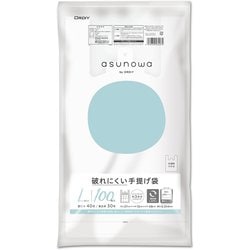 asunowa 破れにくい手提げ袋 ブロックタイプ L 西日本40号 東日本30号 約縦49cm×横27cm＋マチ幅13cm×厚さ0.014mm 100枚 半透明 ASW-HN40YNT-100