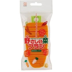 野さしい菜ブラシ にんじん型 約縦13.5cm×横6cm×厚さ2cm オレンジ 2678