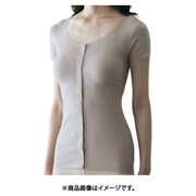 前あきカップ付2分袖インナー M ローズグレー NP0038
