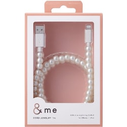 iPhone 充電ケーブル 1m USB A to Lightning MFi認証 コードジュエリー ＆me パール MPA-CJAL10PL