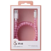 iPhone 充電ケーブル 1m USB A to Lightning MFi認証 コードジュエリー &me ピンクマーブル MPA-CJAL10PN