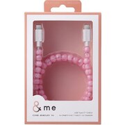 USB-C ケーブル USB Type C to Type C 1m PD 60W コードジュエリー &me ピンクマーブル MPA-CJCC10PN