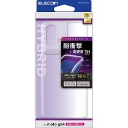 PM-R241HVCKCR [motorola moto g24用 ケース ハイブリッド カバー 衝撃吸収 カメラレンズ保護設計 ストラップホール付 クリア]