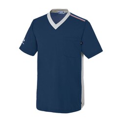 ユニセックス VネックTシャツ M ネイビー UZL3201-5
