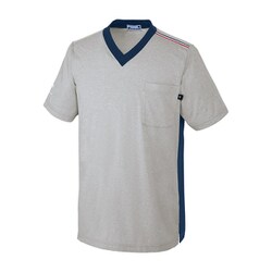 ユニセックス VネックTシャツ S グレーモクXネイ UZL3201-20