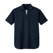 介護・看護用ロングポロシャツ 3L ナイトスカイネイビー HSP018-2