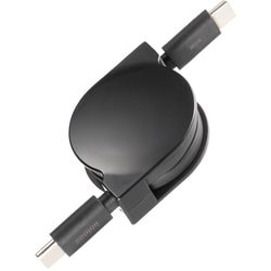 USB2.0 Type-C 巻取りケーブル PD60W ブラック KU-CCP60M08BK