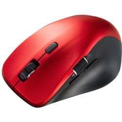 マウス Bluetooth 無線 ワイヤレス 静音 マルチペアリング ブルーLED 5ボタン チルトホイール 戻る/進むボタン搭載 カウント切り替え機能 機能割り当て サイドホイール 中型サイズ Bluetooth5.1 レッド MA-BBS523R