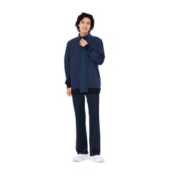 ジップアップブルゾン ネイビー+ターコイズ M TJ-2000