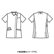 スクラブ レディス・半袖 3L シロ/ターコイズ 73-2244