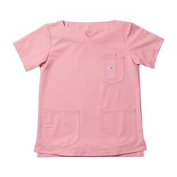 Leeレディススクラブ キーネック M ピンク LMS43001-9