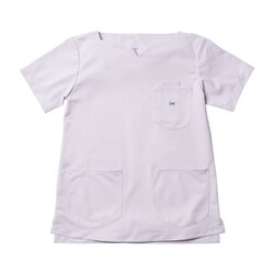 Leeレディススクラブ キーネック M ラベンダ LMS43001-14