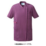スクラブジャケット半袖 男女兼用 3L ボルドー KZN715-27