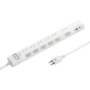 電源タップ 節電タップ 6個口 USB Type-C Type-A PD20W 一括スイッチ 個別スイッチ 延長コード テーブルタップ 雷ガード 2m ホワイト TAP-B108UC-2W