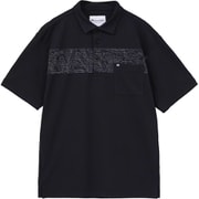 チェストリーフプリント 半袖ポロ 7AJ021_0BLK_M [半袖 ポロシャツ メンズ Mサイズ BLACK]