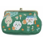 限定 畳刺繍がま口ポーチ ちいかわ グリーン S2323664